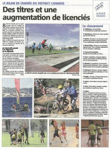 Résultats sportifs 2017